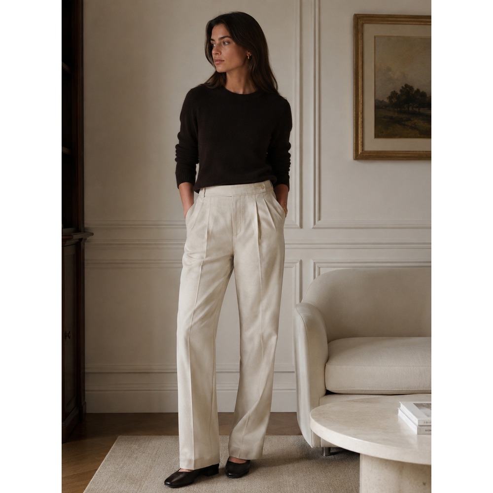 Vintage 70s Bend Over‎ Levi's Cream Pleated Old Money Trousers Pants Size 2